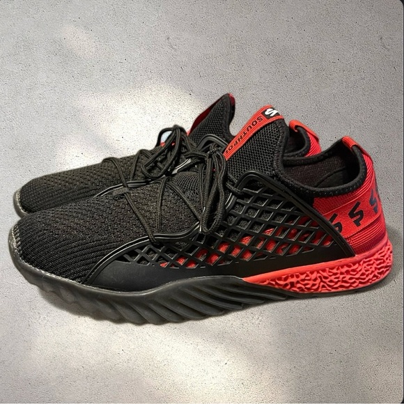 South Pole Titus Graffiti Red Black Mesh Athletic Sneakers Shoes - Picture 3 of 7